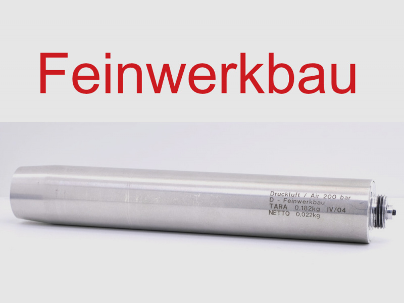 Druckluft/Pressluft Kartusche für Feinwerkbau Luftpistolen (FWB) in silber, geprüft und o.k.!