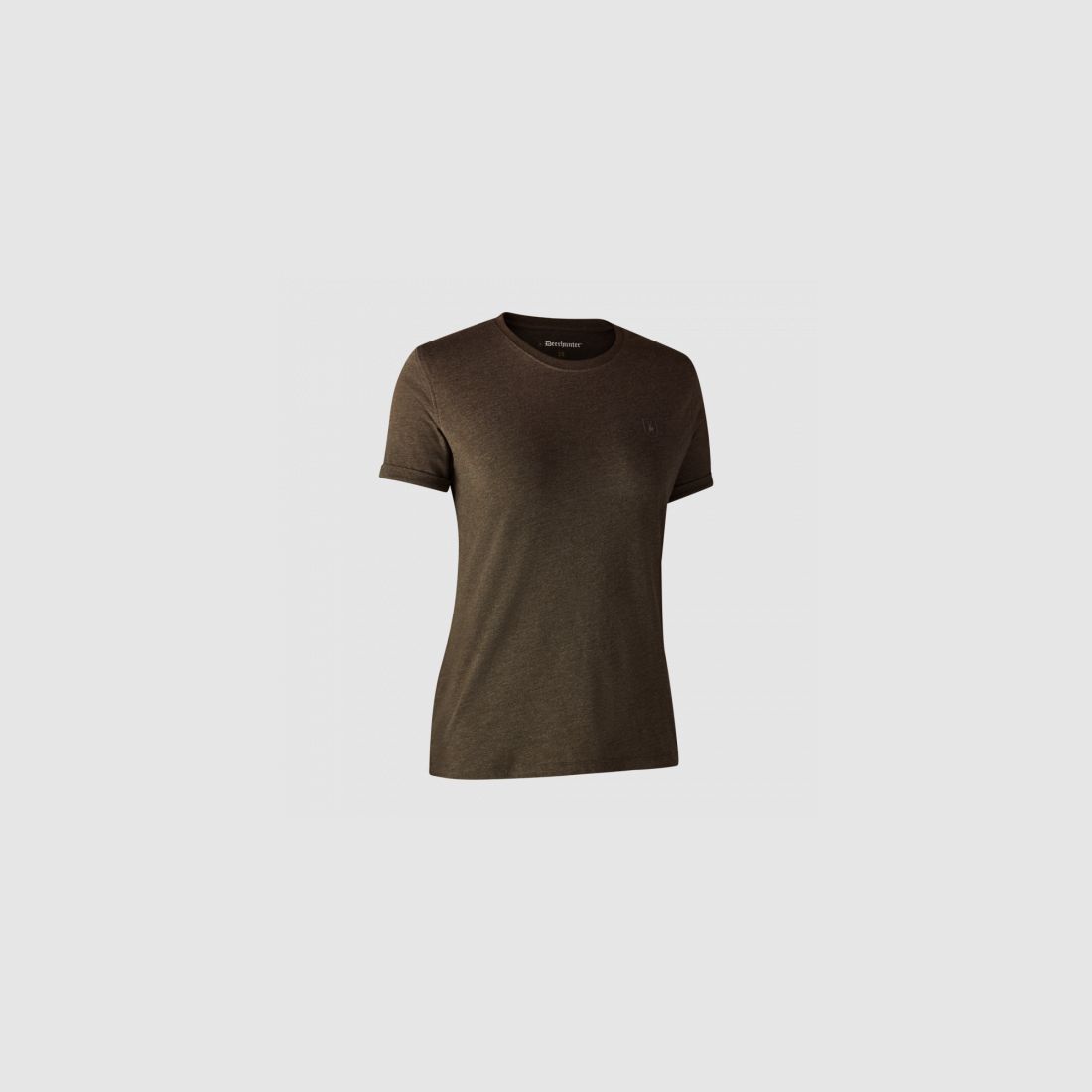 Deerhunter Damen T-Shirt Lady Basic O-Neck 2-Pack Brown Leaf Melange 36