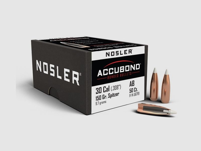 Nosler Chasse Calibre .30 Accubond Projectiles en 150 Grain #56719, image 1 sur 2