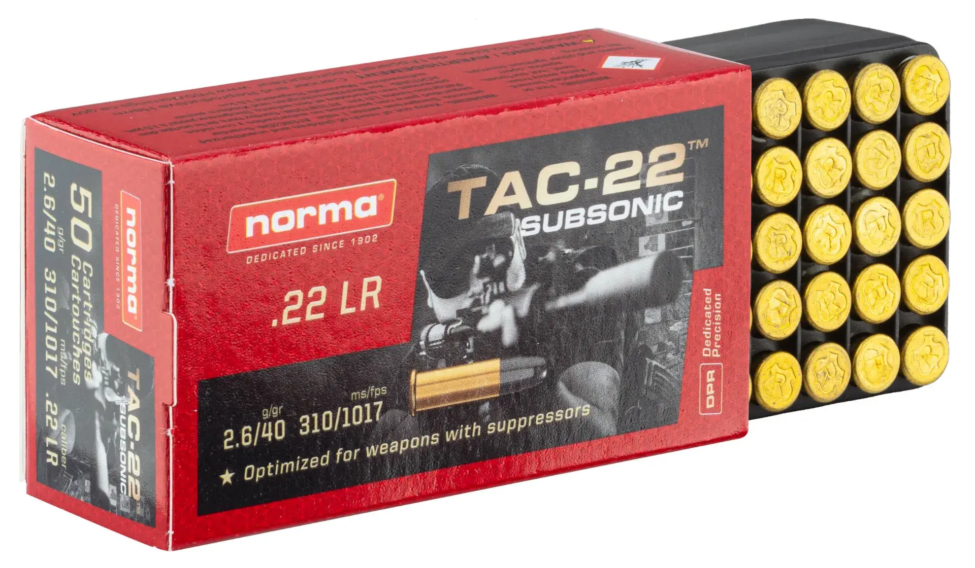 Naboje Norma 22 LR TAC-22 Subsonic, zdjęcie 6 z 14
