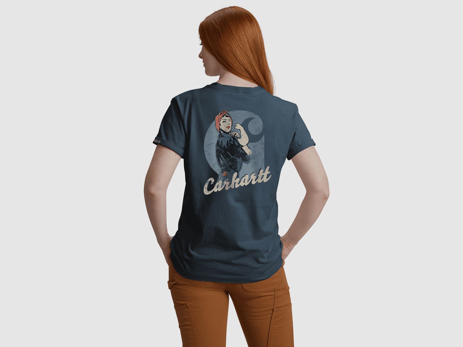 Carhartt Dearborn Loose Rosie T-Shirt Kobiety Iron Blue M