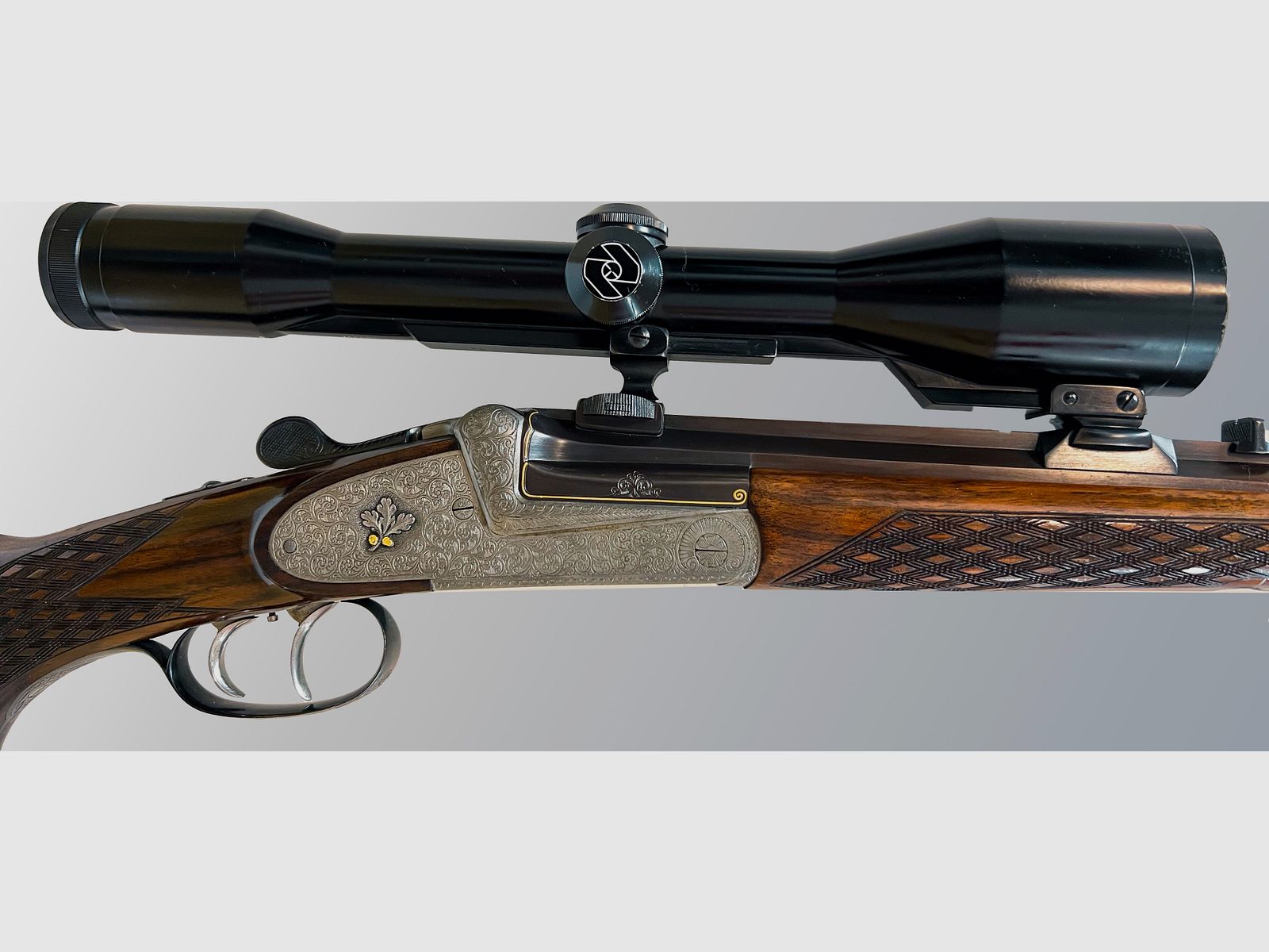 Edle Borovnik Kipplaufbüchse · 6,5×68 R · inkl. Zielfernrohr 6×42 · inkl. 40 Schuss (eingeschossen)