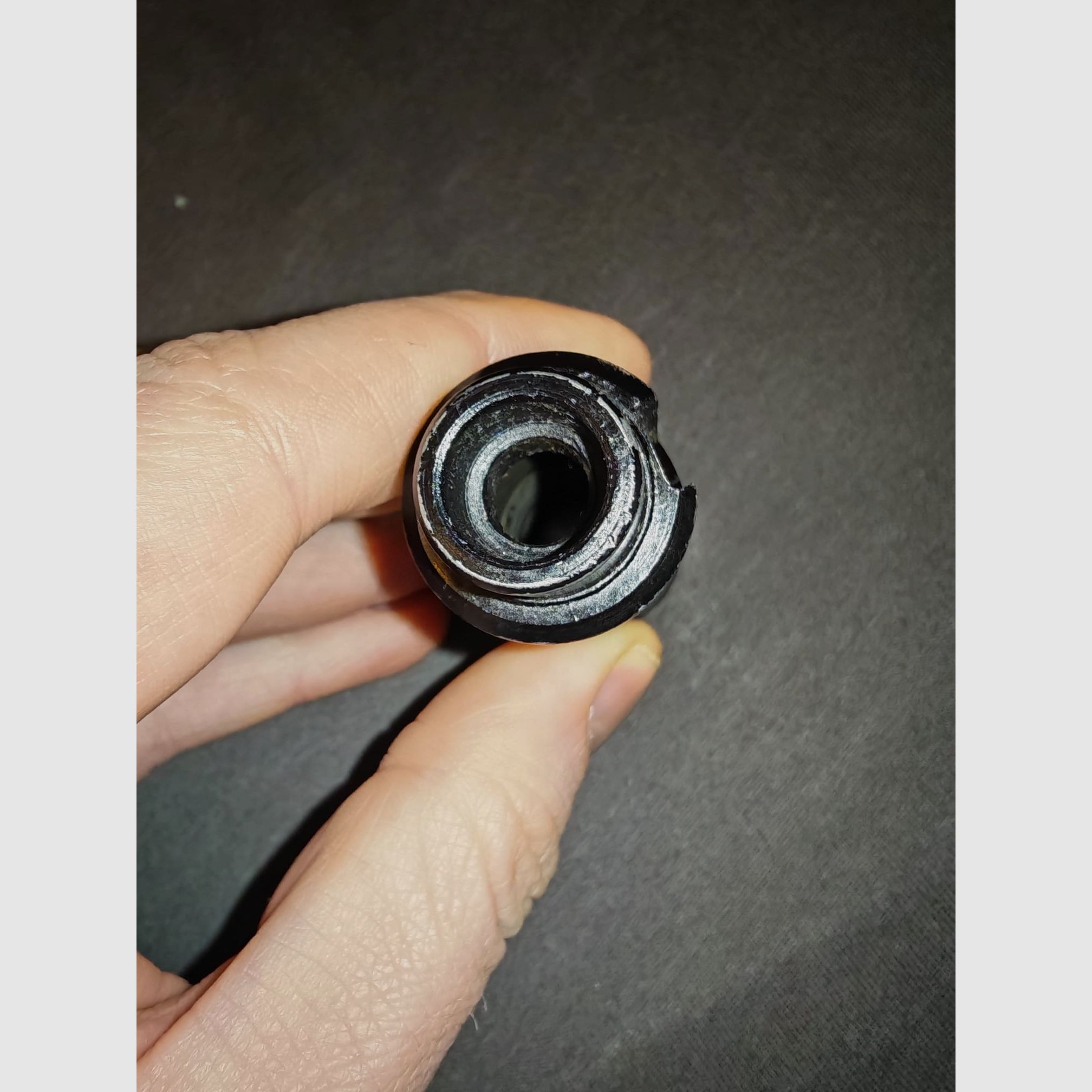 Rara AK74 AK 74 freno de boca | Versión temprana media luna (Crescent Cut) | Original Soviético Izhmash | 5,45 x 39 mm perforación