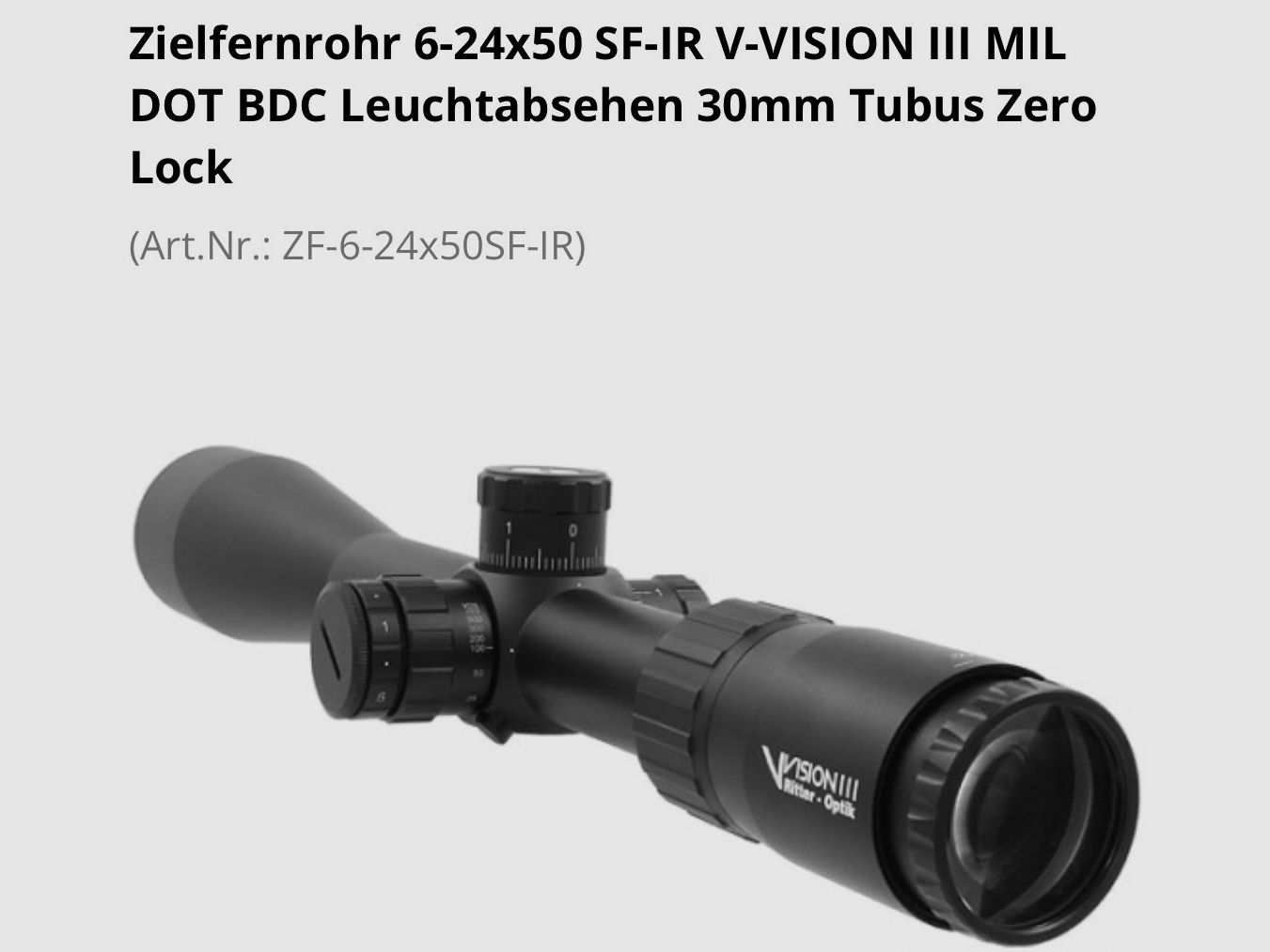 Ritter Vision 6-24x50 SFP riflescope