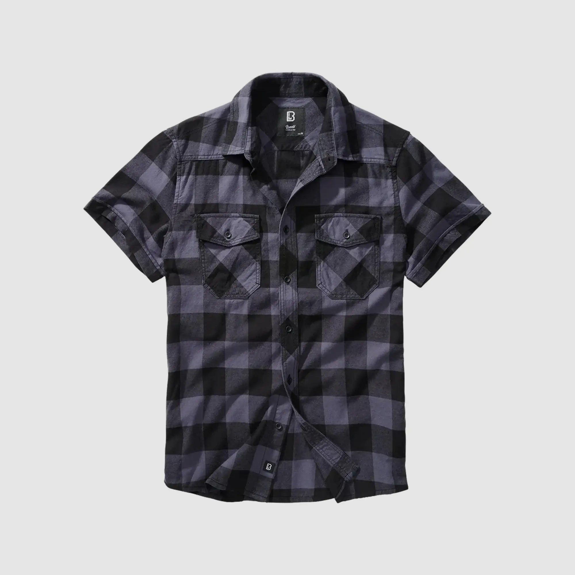 Brandit Check Shirt Halfsleeve - Gray / L Men