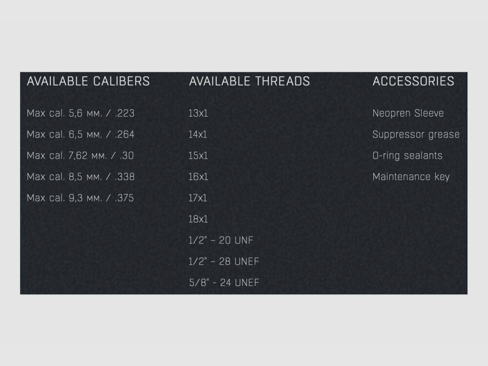 HQS Schalldämpfer HUNTER Kaliber max. 7,62mm/.30 inklusive Adapter Ohne