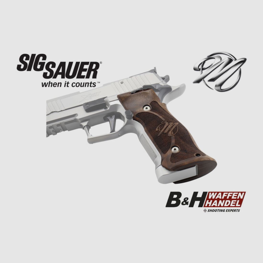 Sig Sauer Mastershop P226 X-Series PPC gripplaten walnoot verlengd X-Six / X-Five / X-Short