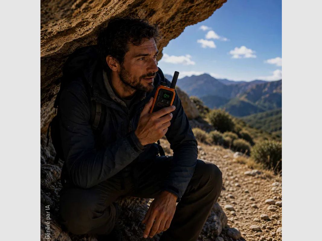 Lot de 4 Talkie-walkie 16 canaux autonomie 18h orange et noir, image 4 sur 6