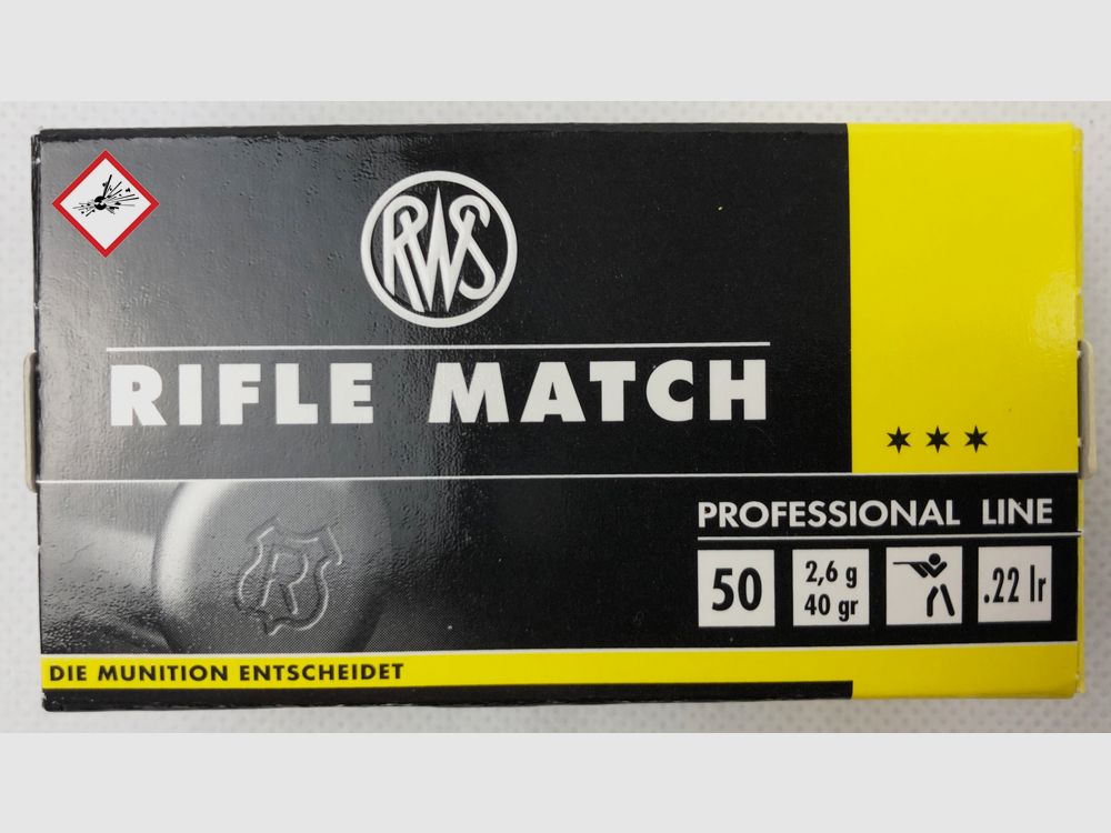 RWS Cartouche de petit calibre Rifle Match .22lr