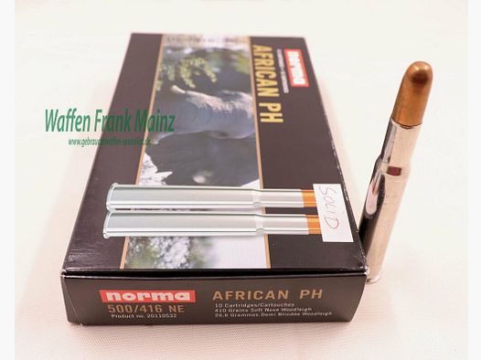 Norma 9 Patronen ''African PH'' .500/.416N.E. 3 1/4''