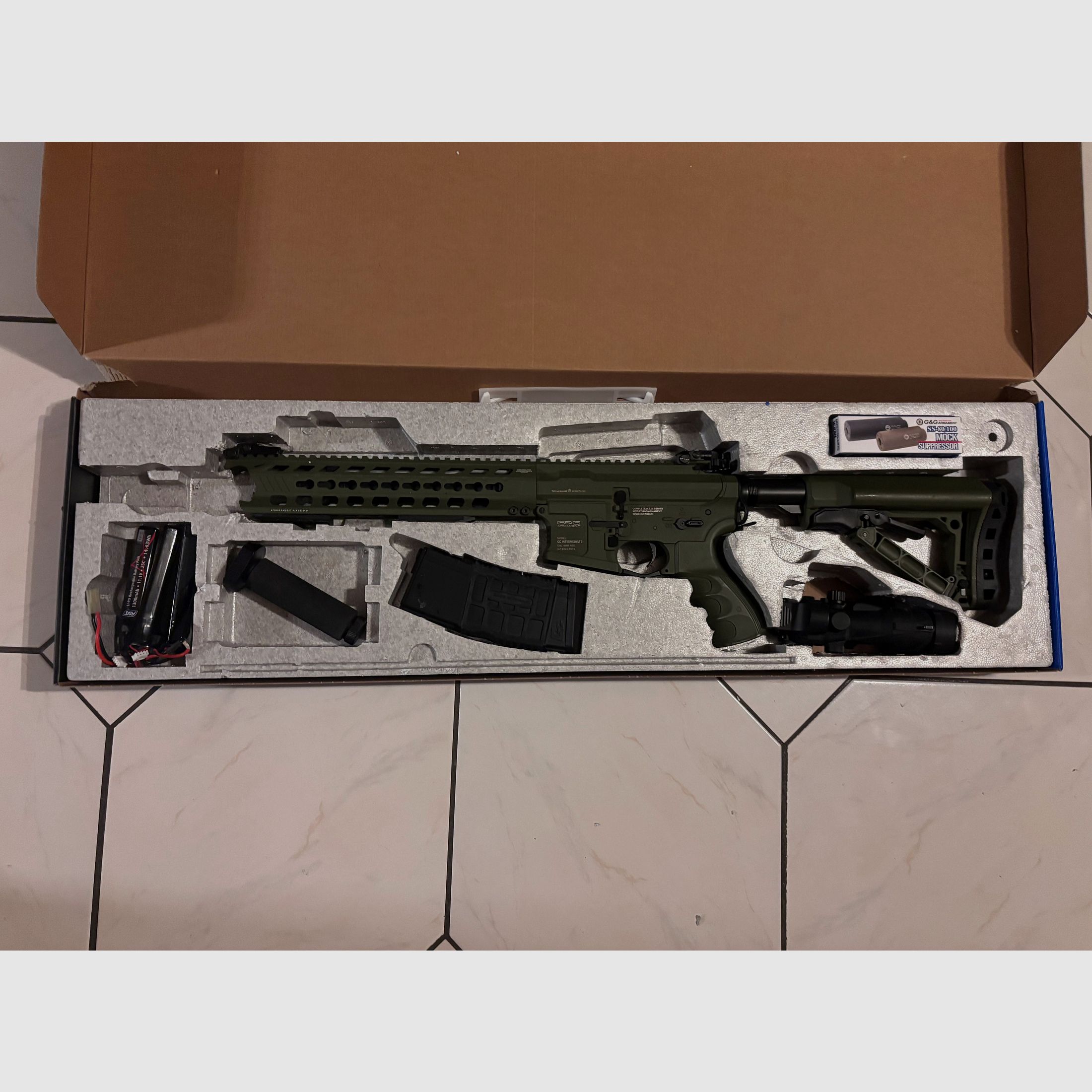 G&G GC16 Predator mit ETU in Hunter Green Airsoft S-AEG  ab 18 mit Zubehör