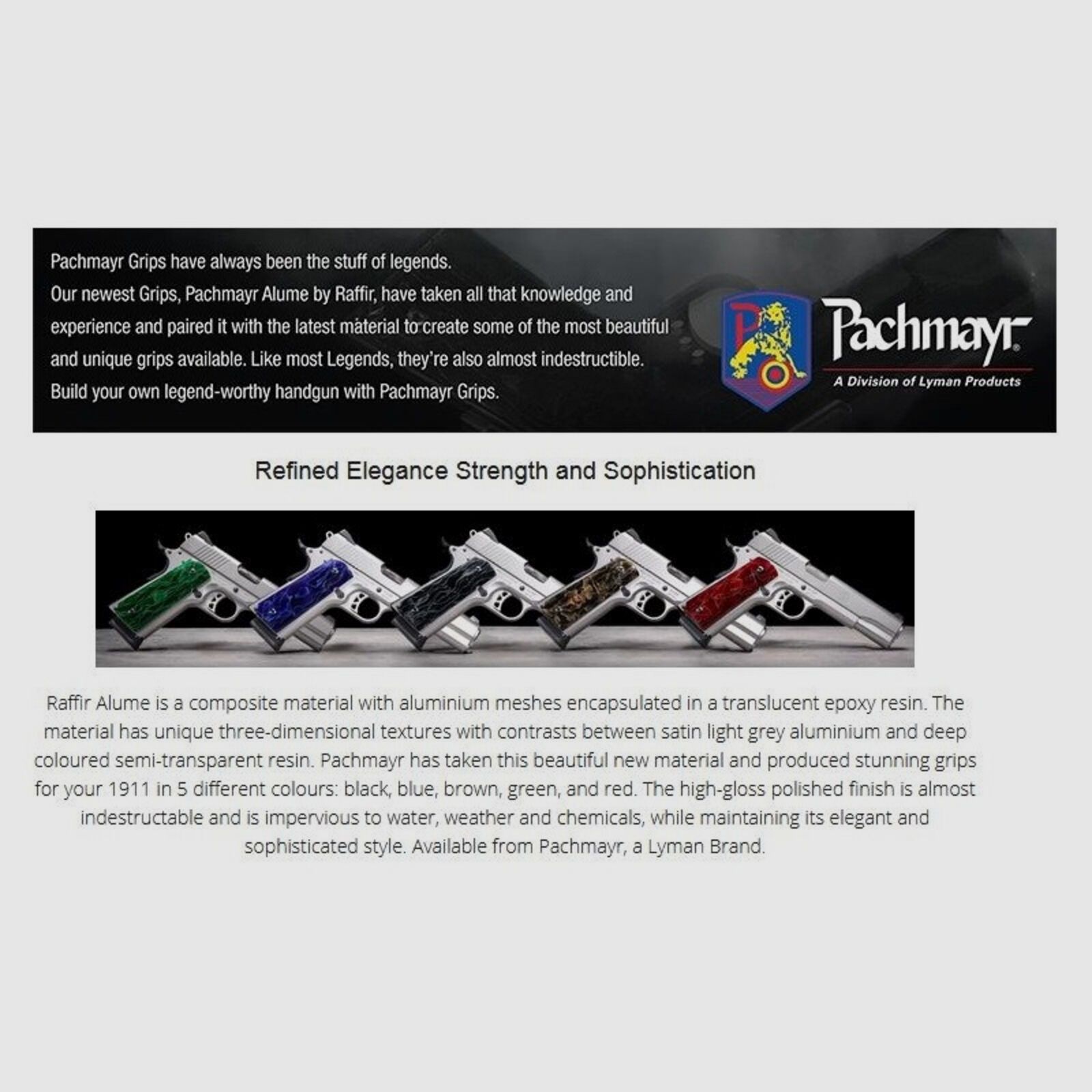 Pachmayr Grip Custom Alume Rojo Colt 1911