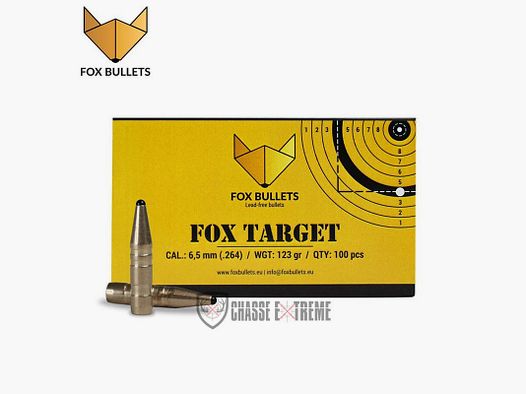 100 Pocisków FOX Target 123gr Kal 6,5mm (.264)
