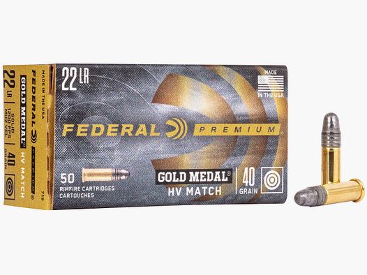 Munition FEDERAL Gold Medal HV Match – .22LR – 40 grains – LRN