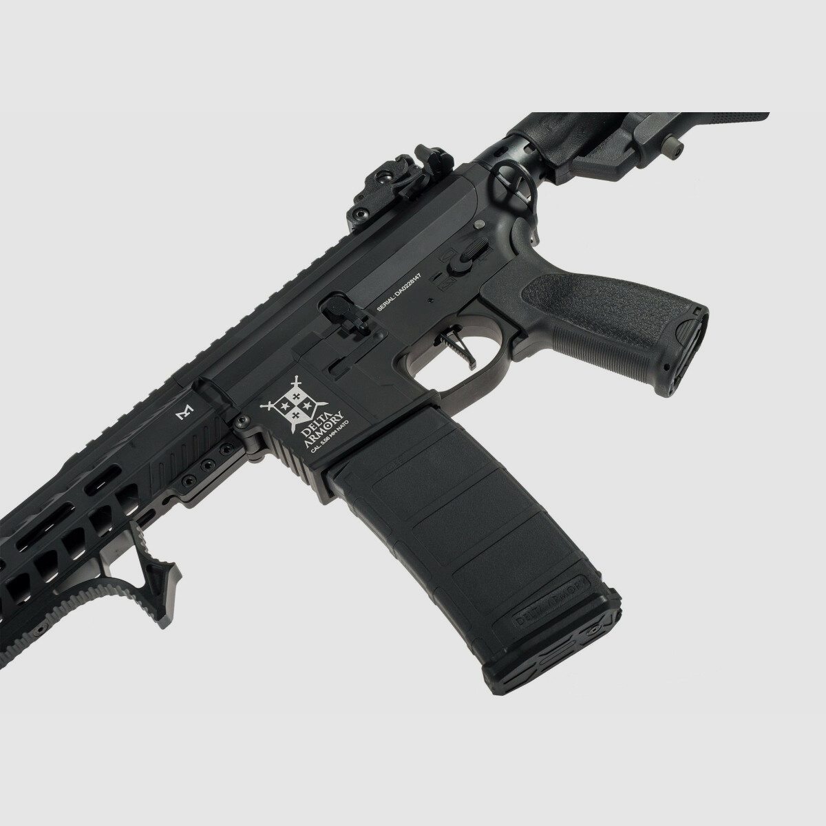 AR15 M-LOK ALPHA Vollmetall ETU NC! - Serie Delta Armory Schwarz S-AEG Airsoft Gewehr Frei ab 18 Jahren