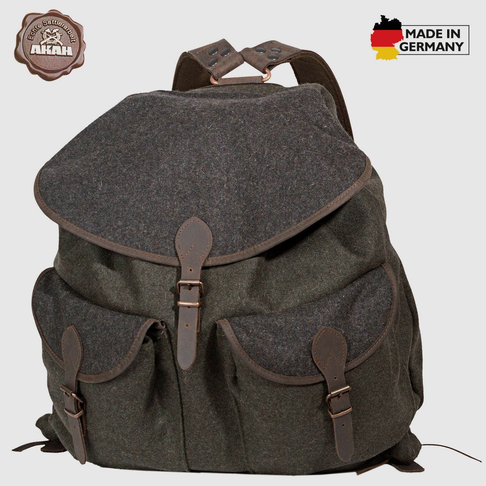 AKAH Loden-Rucksack grn/grau