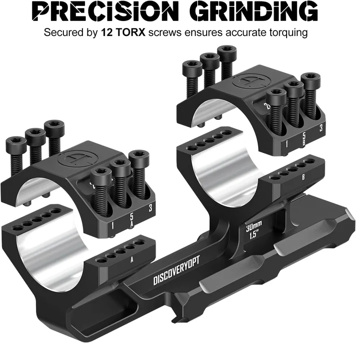 Attacco per cannocchiale DISCOVERYOPT 20 MOA, tubo da 34 mm, slitta da 22 mm, immagine 2 di 4