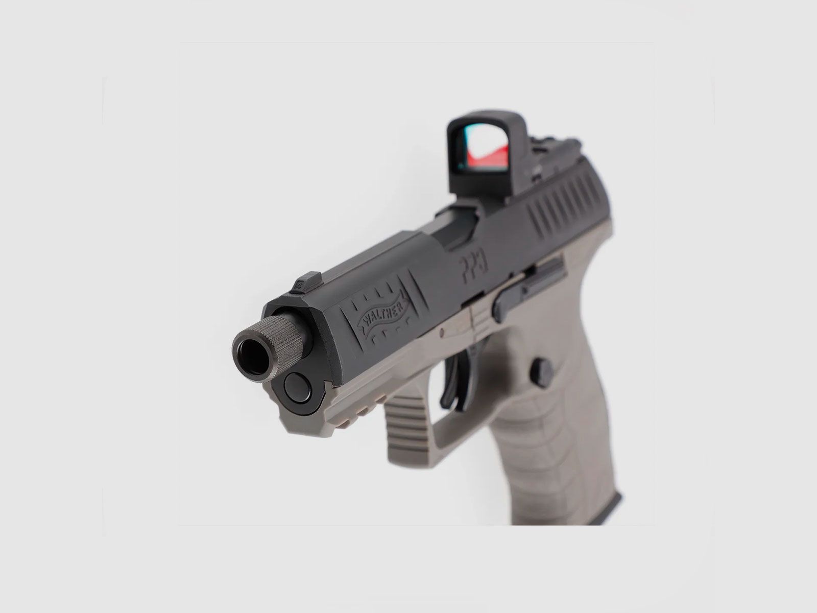 CO2-PISTOLE – UMAREX – WALTHER PPQ M2 Q4 TAC Combo 4,6″ Set 4,5 mm (.177) Pellet, CO₂, < 3,0 J, Tungsten-Grau, Bild 5 von 7