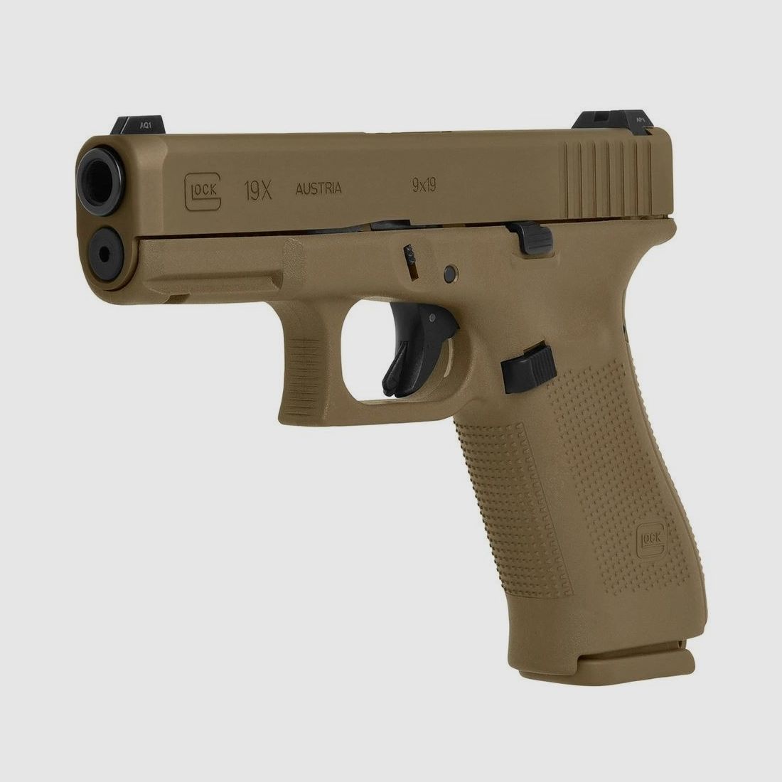Glock 19X en calibre 9mm Luger en brun coyote