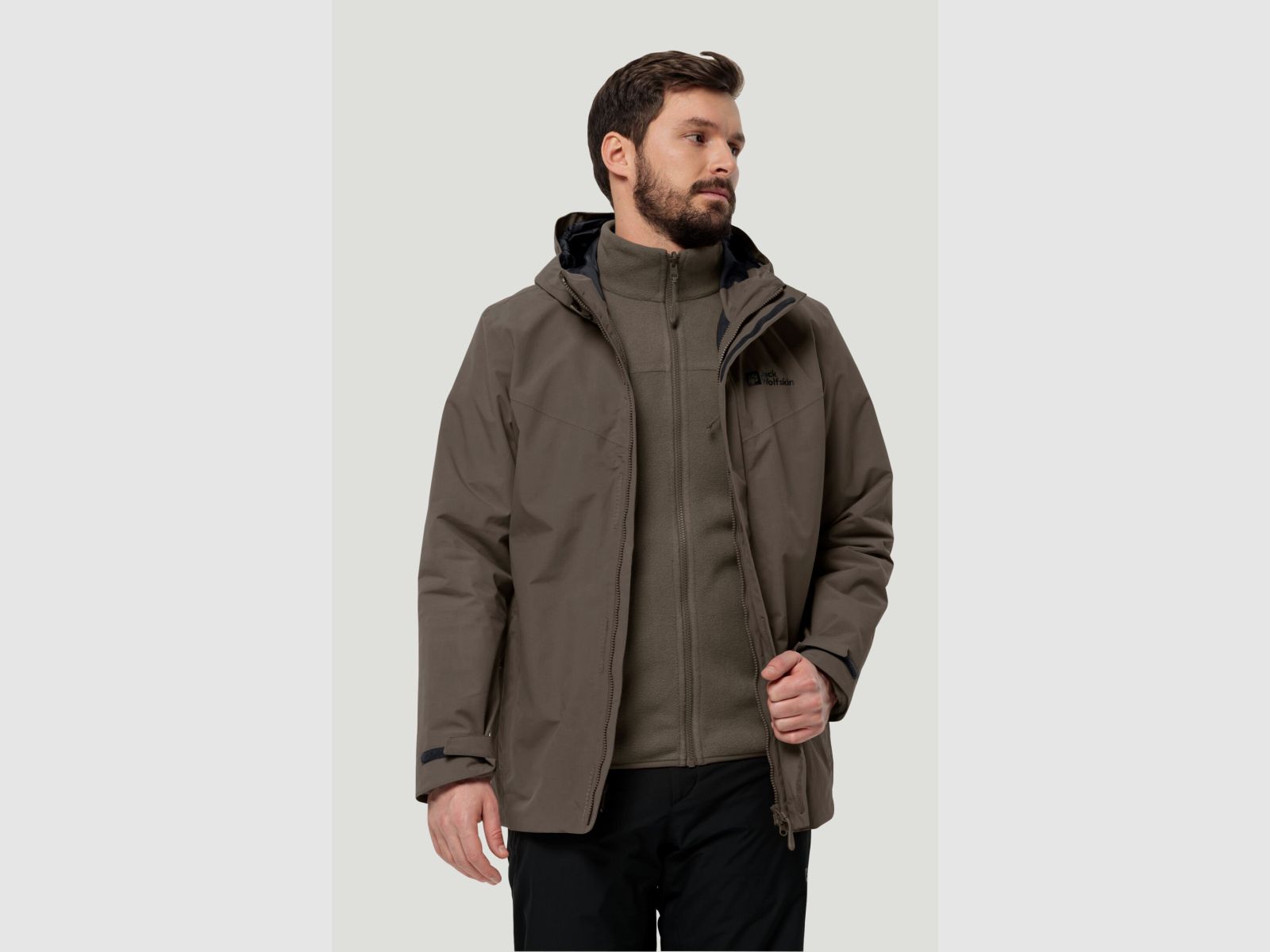 JACK WOLFSKIN Altenberg 3in1 Jas M Koude Koffie