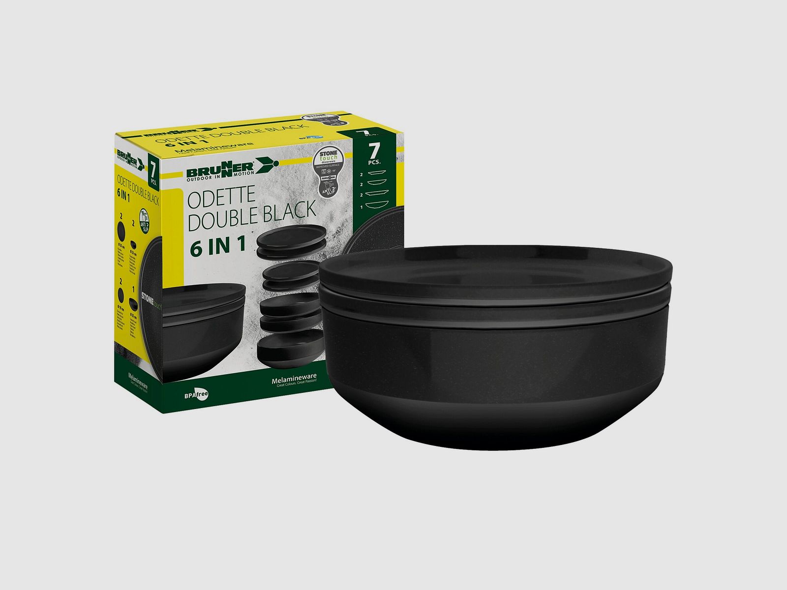 Set da pranzo 6-in-1 Odette, nero, immagine 2 di 12