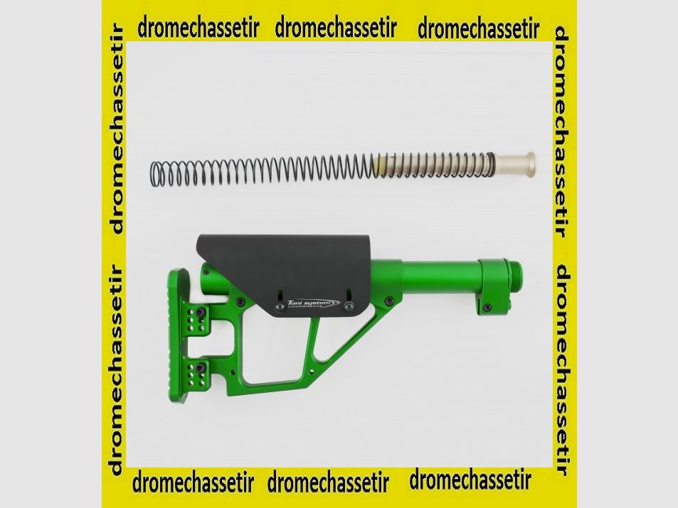 crosse Reglable aluminium MIL-SPEC ressort buffer vert