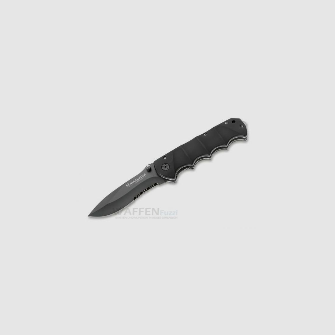 Couteau de poche Black Spear avec lame ondulée