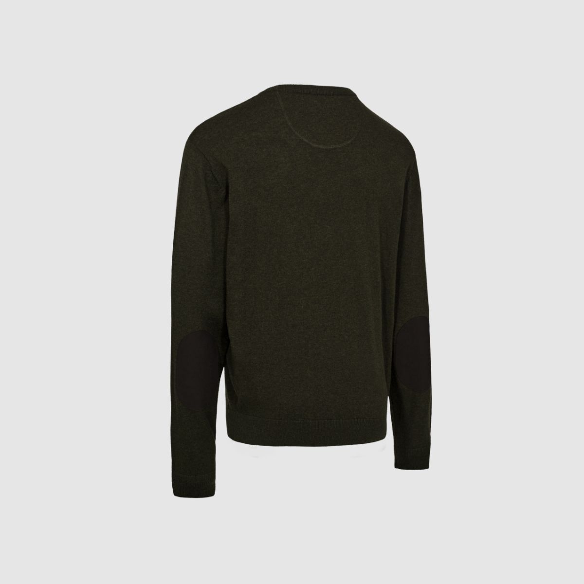 DEERHUNTER Harrington Strickpullover mit Rundhalsausschnitt Forest Ember Melange