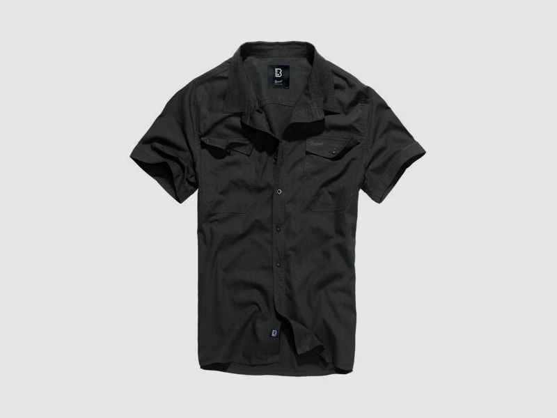 Brandit Herrenhemd Roadstar Shirt Kurzarm Schwarz S