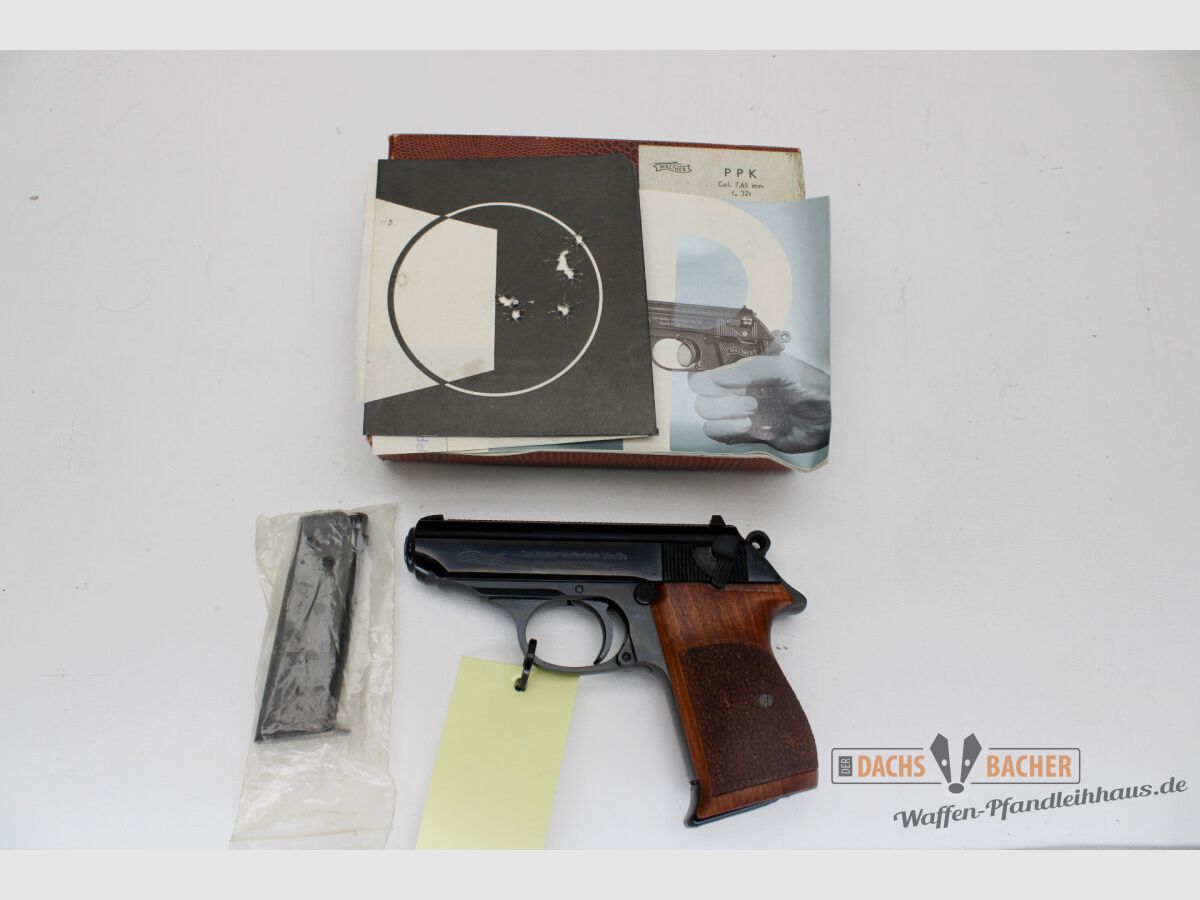 Pistolet Walther PPK kal. 7,65 mm Browning z 2. magazynkiem pudełko zdjęcie testowe, zdjęcie 1 z 3