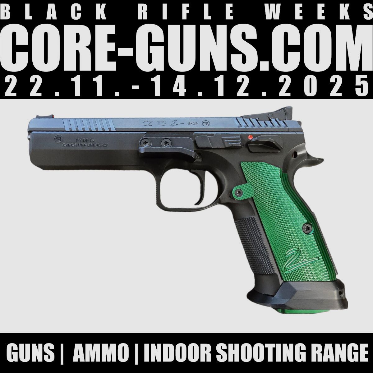 CZ Pistol TS 2 Racing Green semi-automatic pistol, 9mm Luger Blackweeks Deals