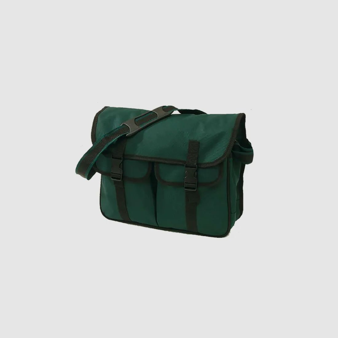 Bolsa de angler Behr "de Luxe" - 2 bolsillos frontales + bolsa para peces - 35,6x10,2x31,8 cm - con correa para el hombro - Verde oscuro