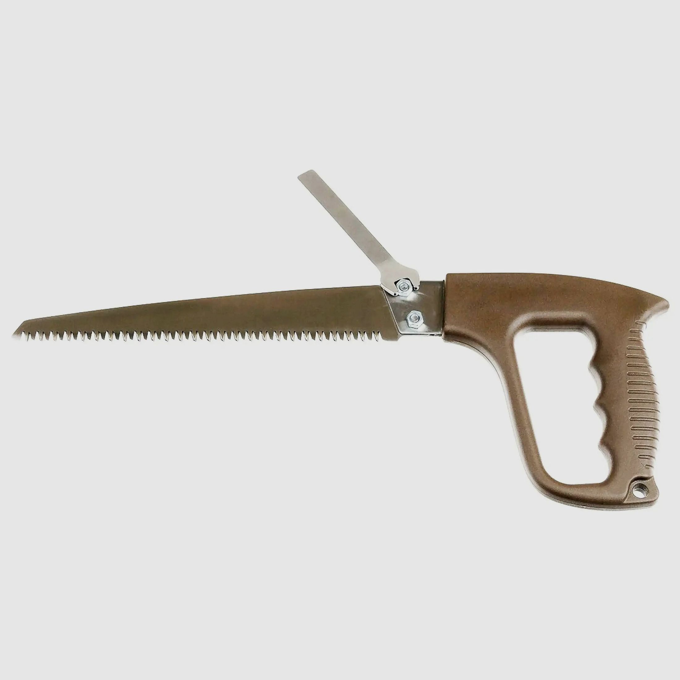 Scie MFH avec étui et clip de ceinture marron