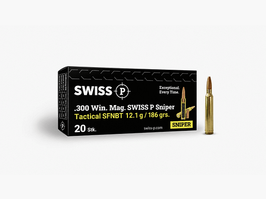 .300 Win. Mag. Swiss P Sniper – Tactical SFNBT 12.1g / 186grs. – 20 Stk.