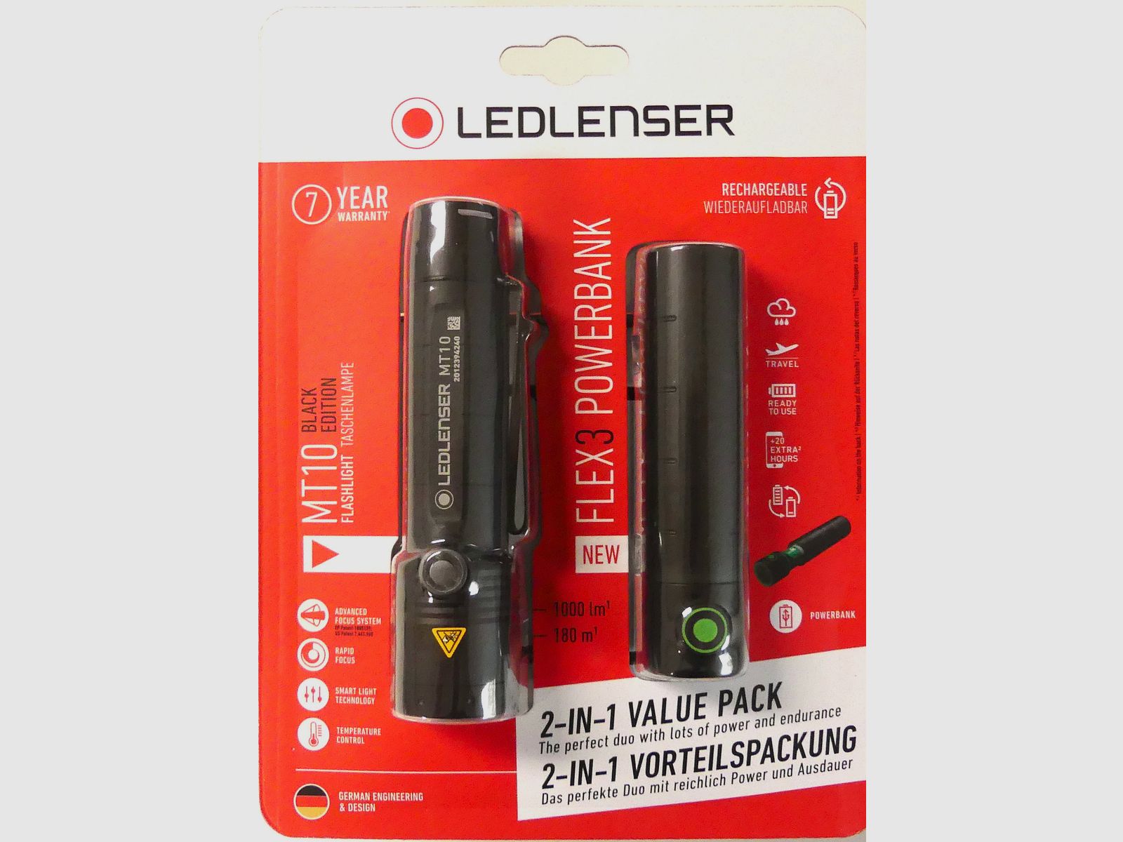 Ledlenser 502941 MT10 black edition & Flex3 Vorteilspack
