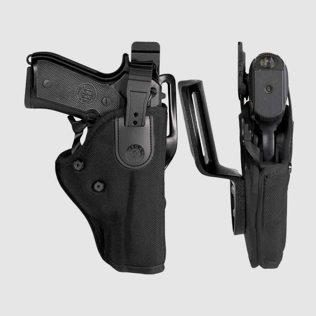 Nylon Dienstholster LEVEL III Glock 19/19X/23/25/32/38/45, Walther P99/P99Q/PPQ M2 Rechtshänder
