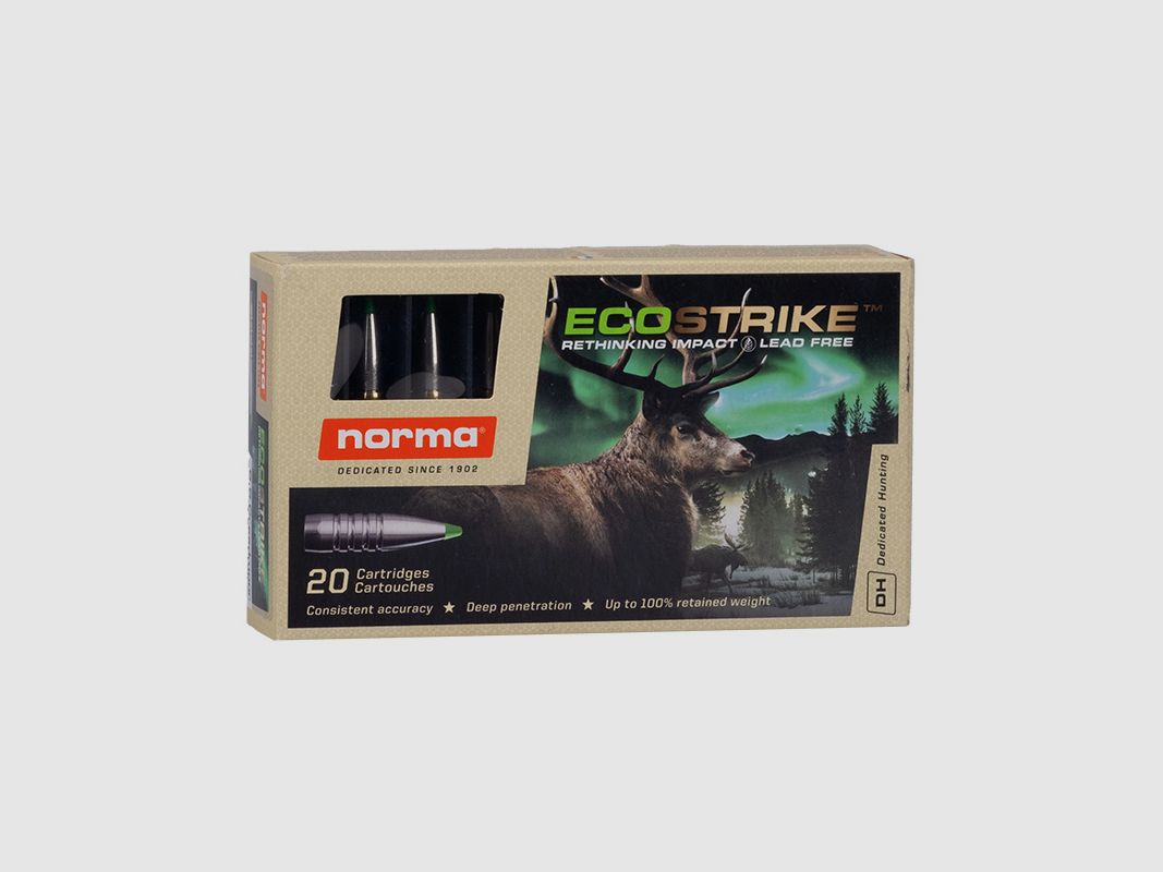Norma 6.5 Creedmoor Ecostrike 7.8g/120gr Rifle Cartridges Lead-Free