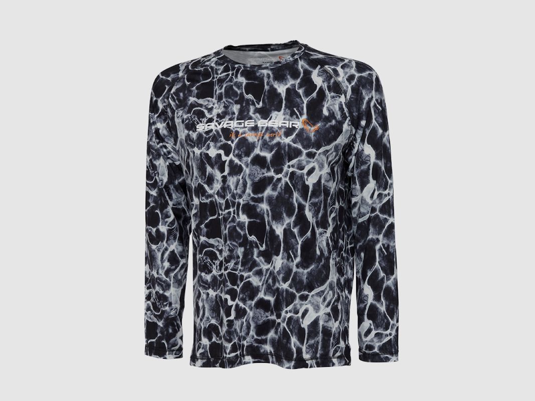 Camiseta de manga larga Uv nocturna Xxl Negra Waterprint