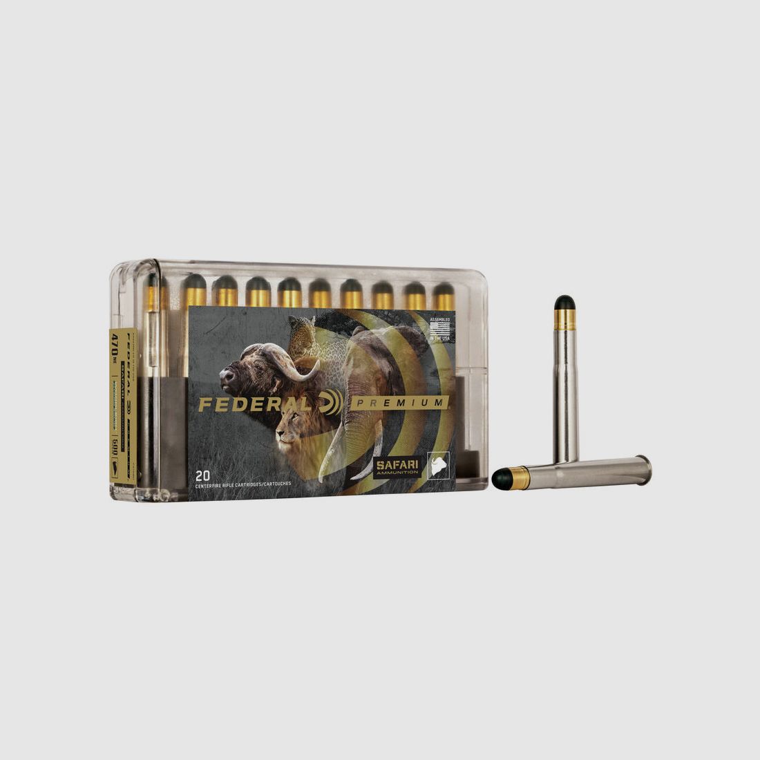 Federal Premium Safari Woodleigh Hydro Solid .470 NE 500GR solid RN 20 Patronen