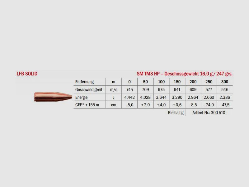 LFB Solid 9.3×74 R SM TMS HP 16.0g, image 2 sur 2