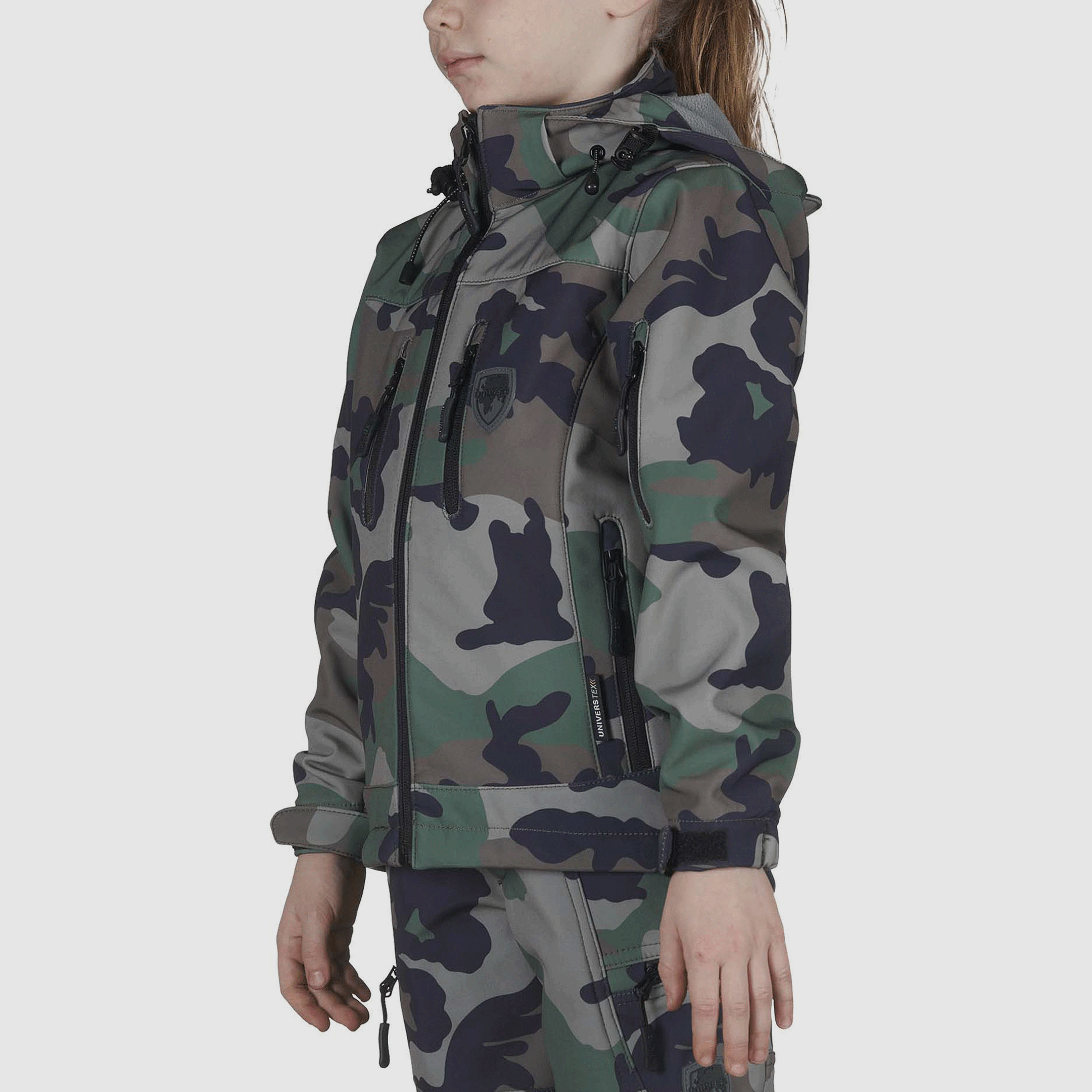 KURTKA – UNIVERS – DZIECKO – KURTKA SOFTSHELL U-TEX JUNIOR New Land Camo, zdjęcie 3 z 5