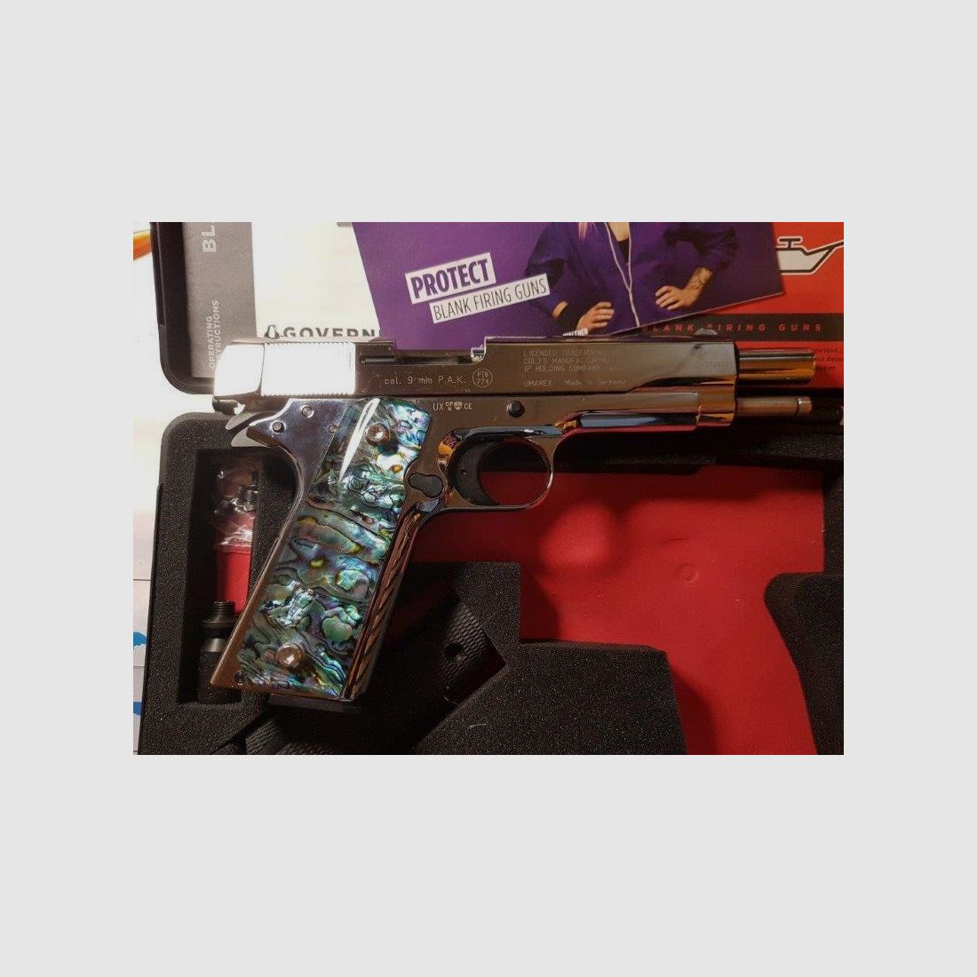 Colt 1911 Chrom, neu, unbeschossen, lange Federführung, Sammlerstück. VB  Preis !