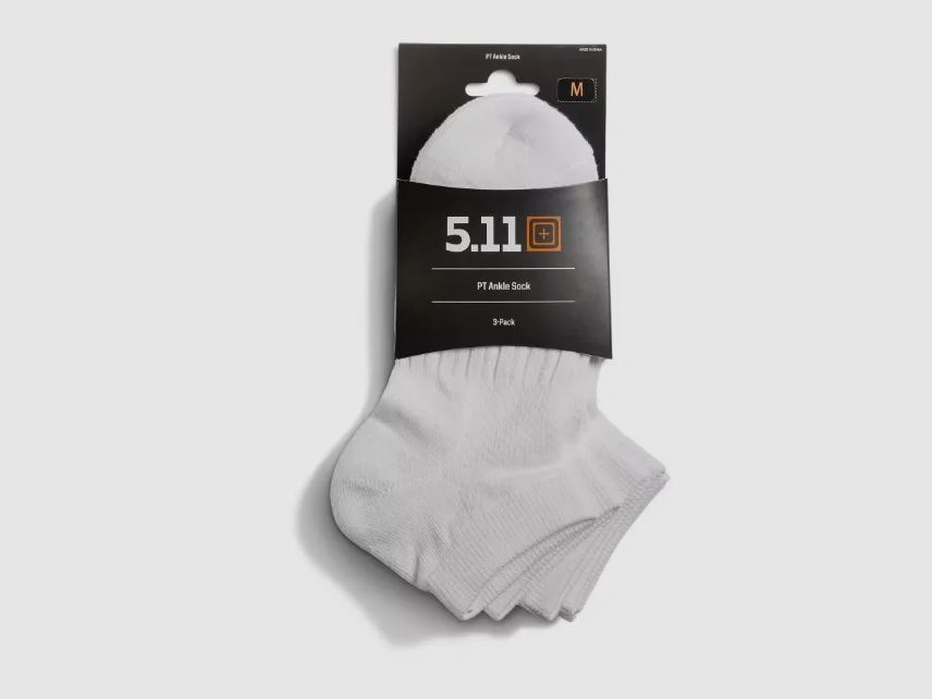 3x Lage sportsokken (Wit) 5.11 Tactical, afbeelding 1 van 2