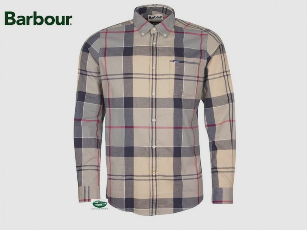 BARBOUR Camicia GLENDALE uomo tartan beige