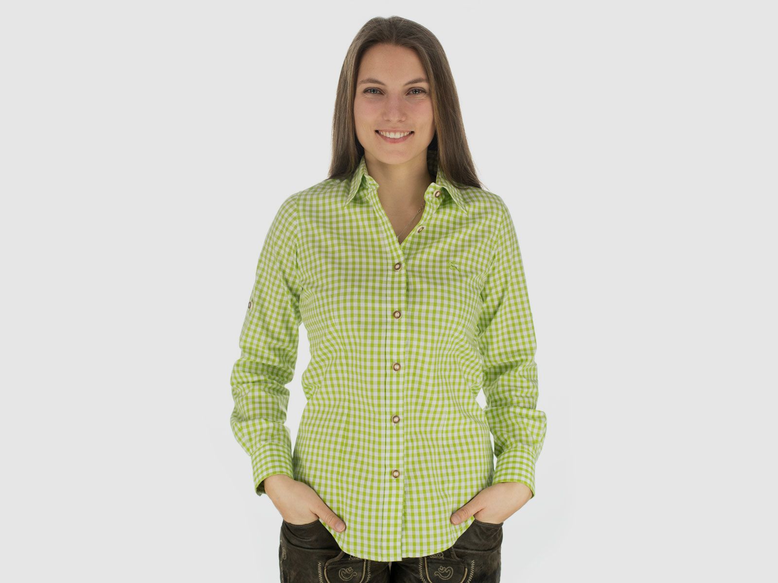 OS-Trachten Dames blouse 1/1 arm borduursel op VT, afbeelding 4 van 5
