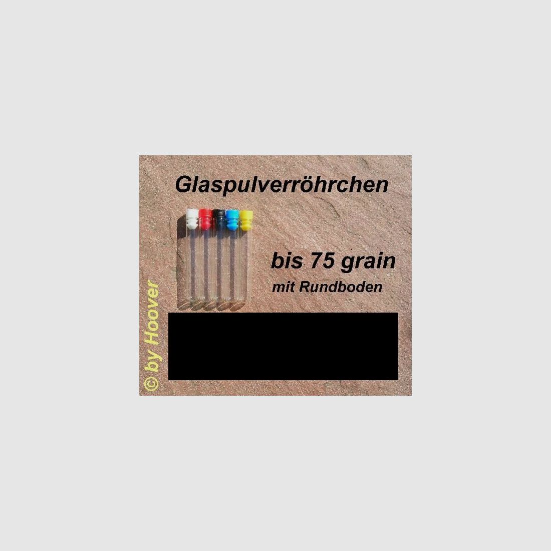 Glaspulverröhrchen / Glasröhrchen / Ladehülsen bis 75 grain mit Farbstopfen