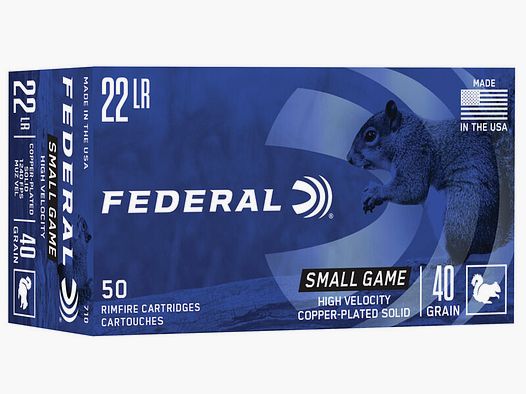 Federal Small Game .22 LR 40GR CPRN 50 cartucce