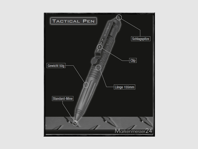 BlackField Tactical Pen grey ballpoint pen