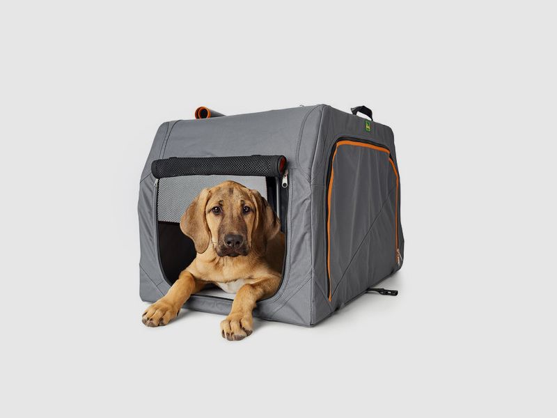 Hunter Hundetransportbox mit Aluminium-Gestell 91 x 61 x 58 cm Anthrazit/Orange