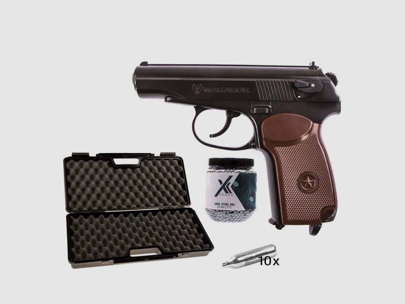 Makarov	 Umarex Makarov CO2-Pistole 4,5mm Stahl BBs - Koffer-Set